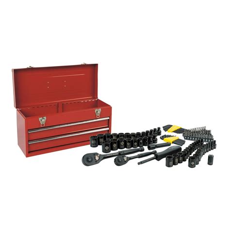 stanley 2 drawer metal box with 81pc mechanics tool set|STANLEY STMT81272WMT 101pc Metal Tool Box .